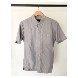 ASOS short sleeve button down chambray shirt grey